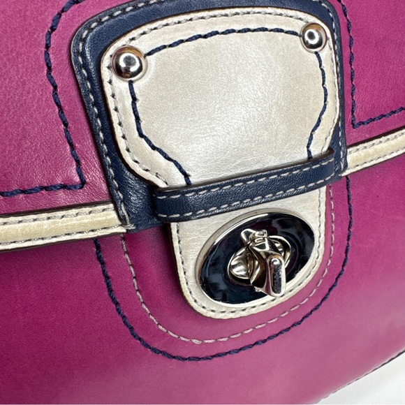 Coach Legacy Willis 70th Anniversary 19031 Berry and Slate Distressed Leather - Picture 4 of 16